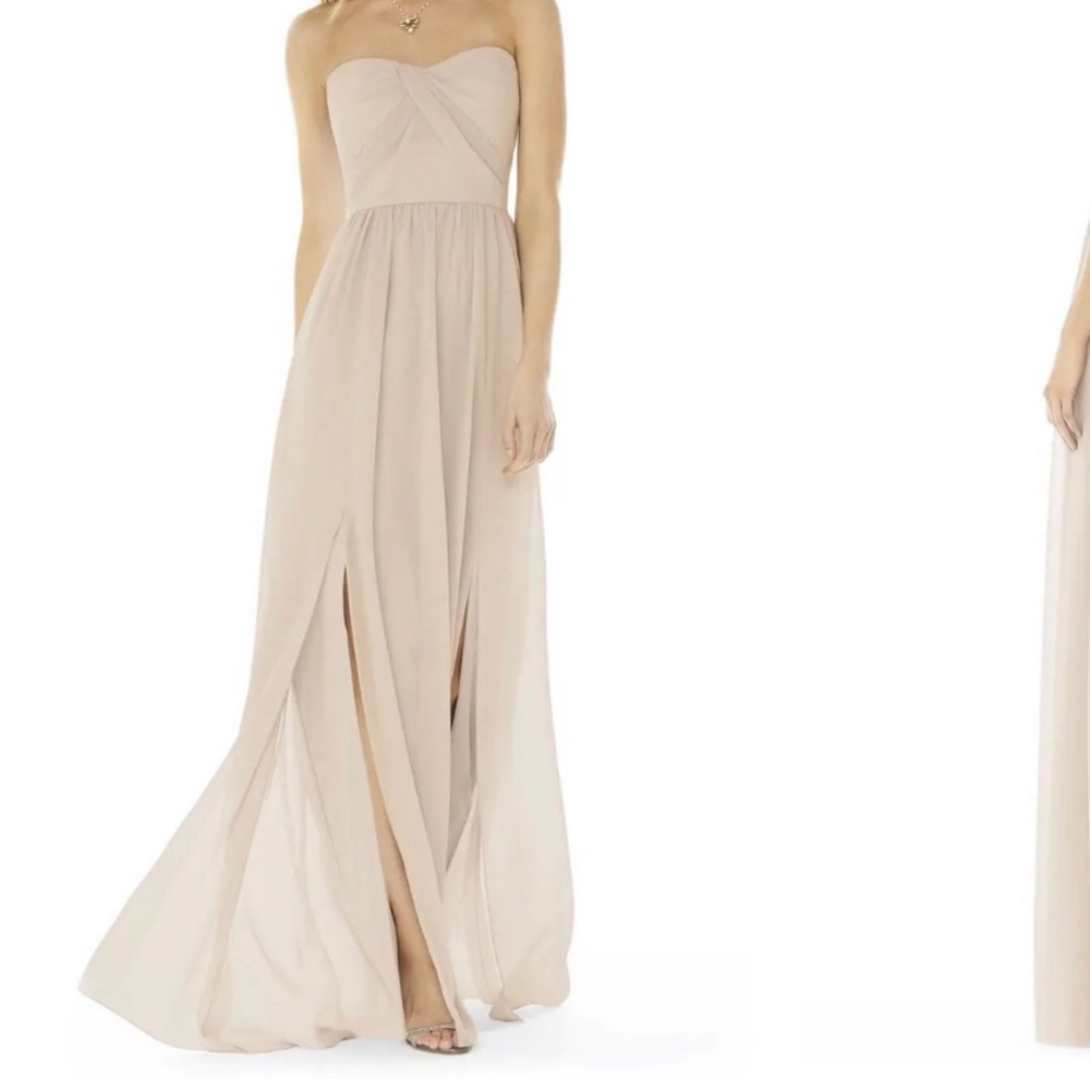 Strapless Georgette A-Line Gown in Blush